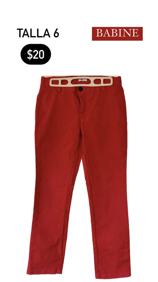 Pantalón Rojo de Niño BABINE Talla 6