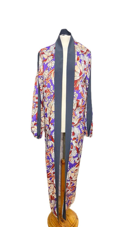 Set de Kimono y Pantalón de Polyéster Estampado de Flores Talla Única