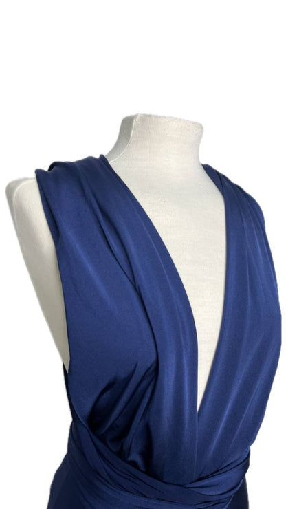 Vestido Multiuso Azul Marino Seda LULU Talla S