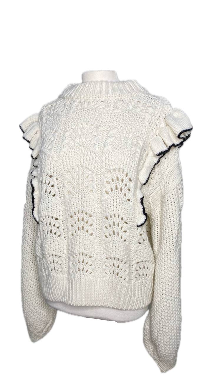 Sweater Tejido Crema con Volados EN SAISON Talla S