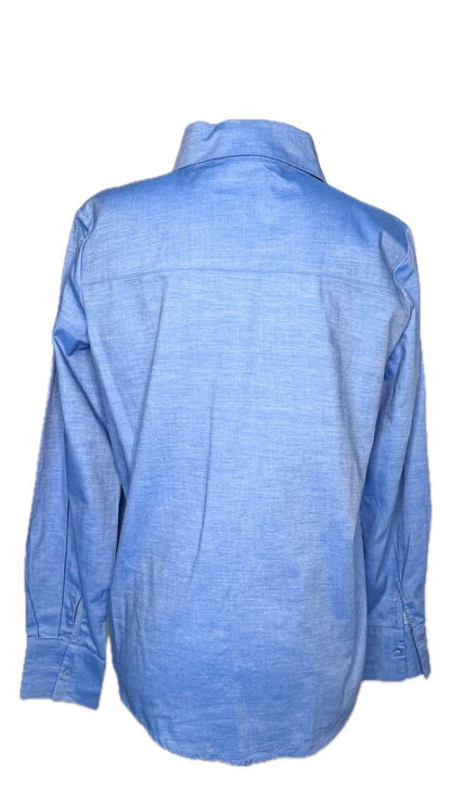 Camisa Azul Manga Larga Con Pedreria ZARA Talla S