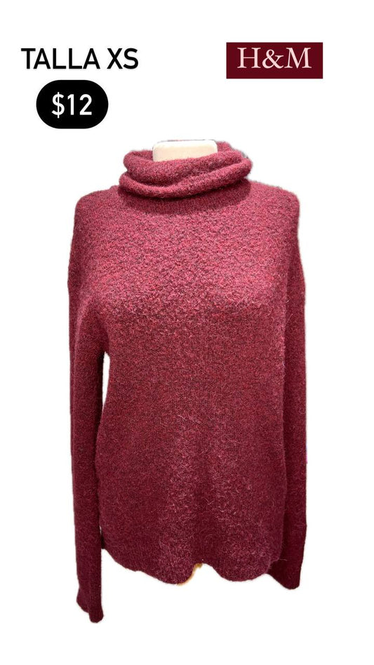 Sweater Vinotinto H&M Talla XS