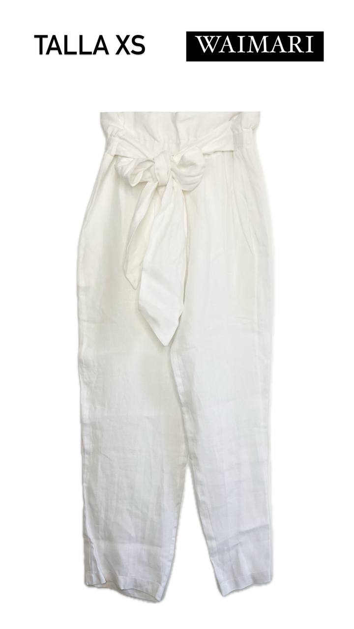 Pantalón Blanco de Lino WAIMARI Talla XS